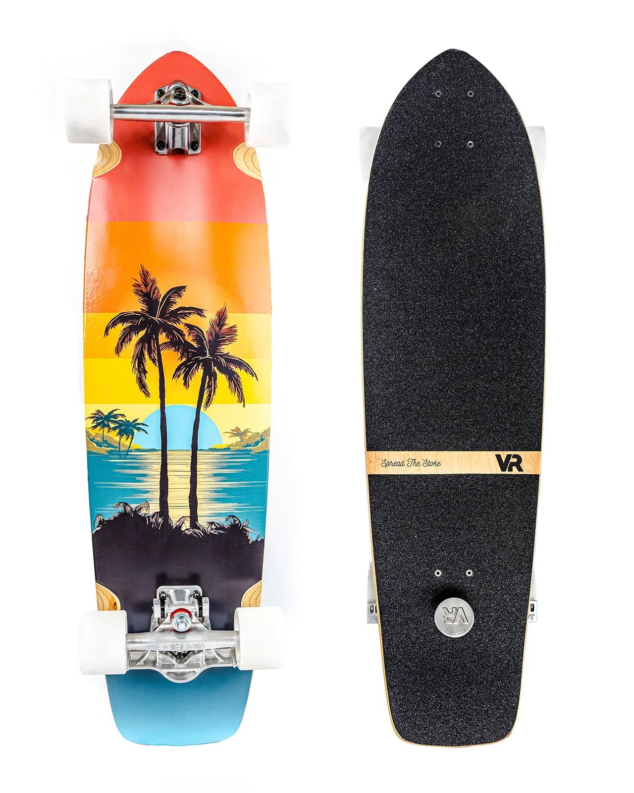 VibeRide: Coastal Classic Kicktail Brakeboard Longboard Complete - MUIRSKATE