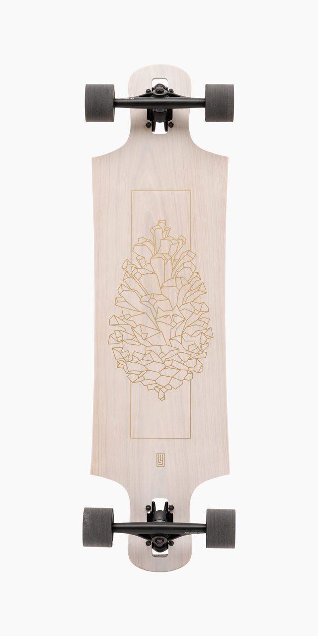 Landyachtz: Drop Hammer White Pinecone Longboard Skateboard Complete - MUIRSKATE
