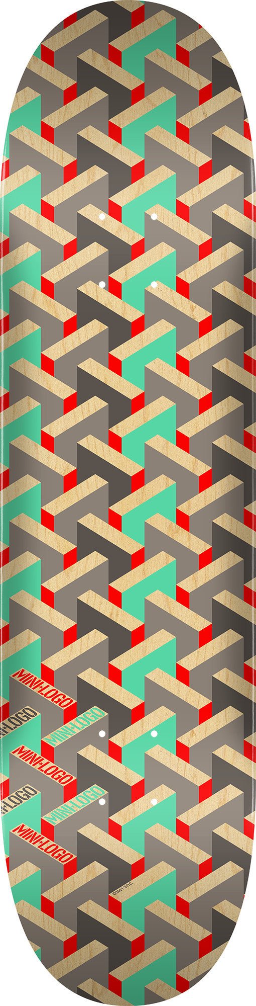 MINI LOGO PATTERN MAZE SKATEBOARD DECK 243 K20 - 8.25 x 31.95 - MUIRSKATE