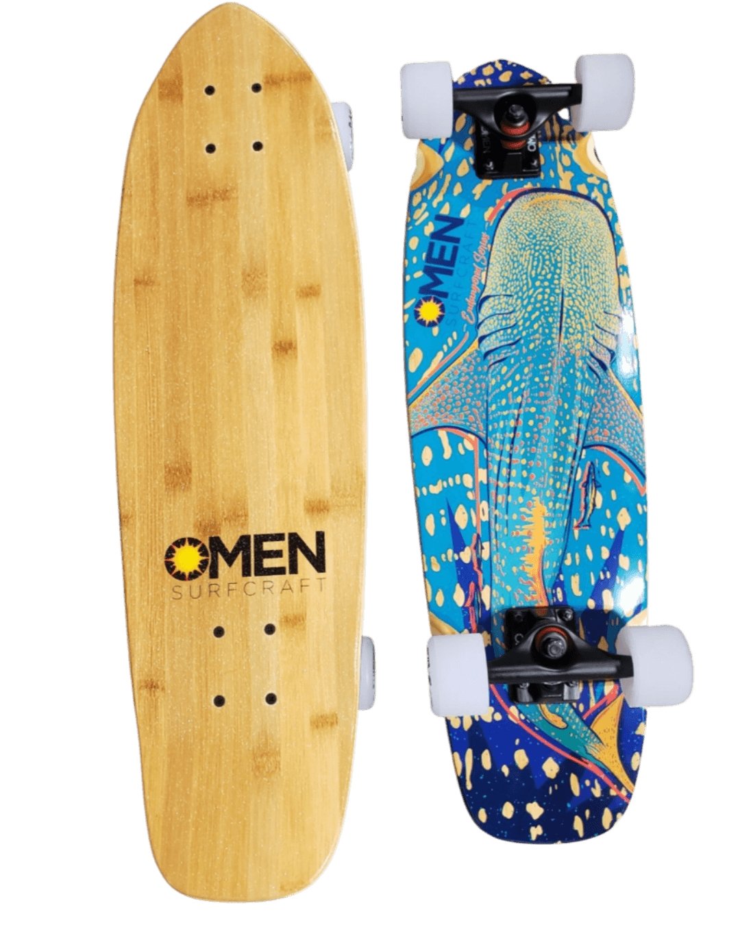 Omen: 29" Whale Shark Longboard Skateboard Complete - MUIRSKATE