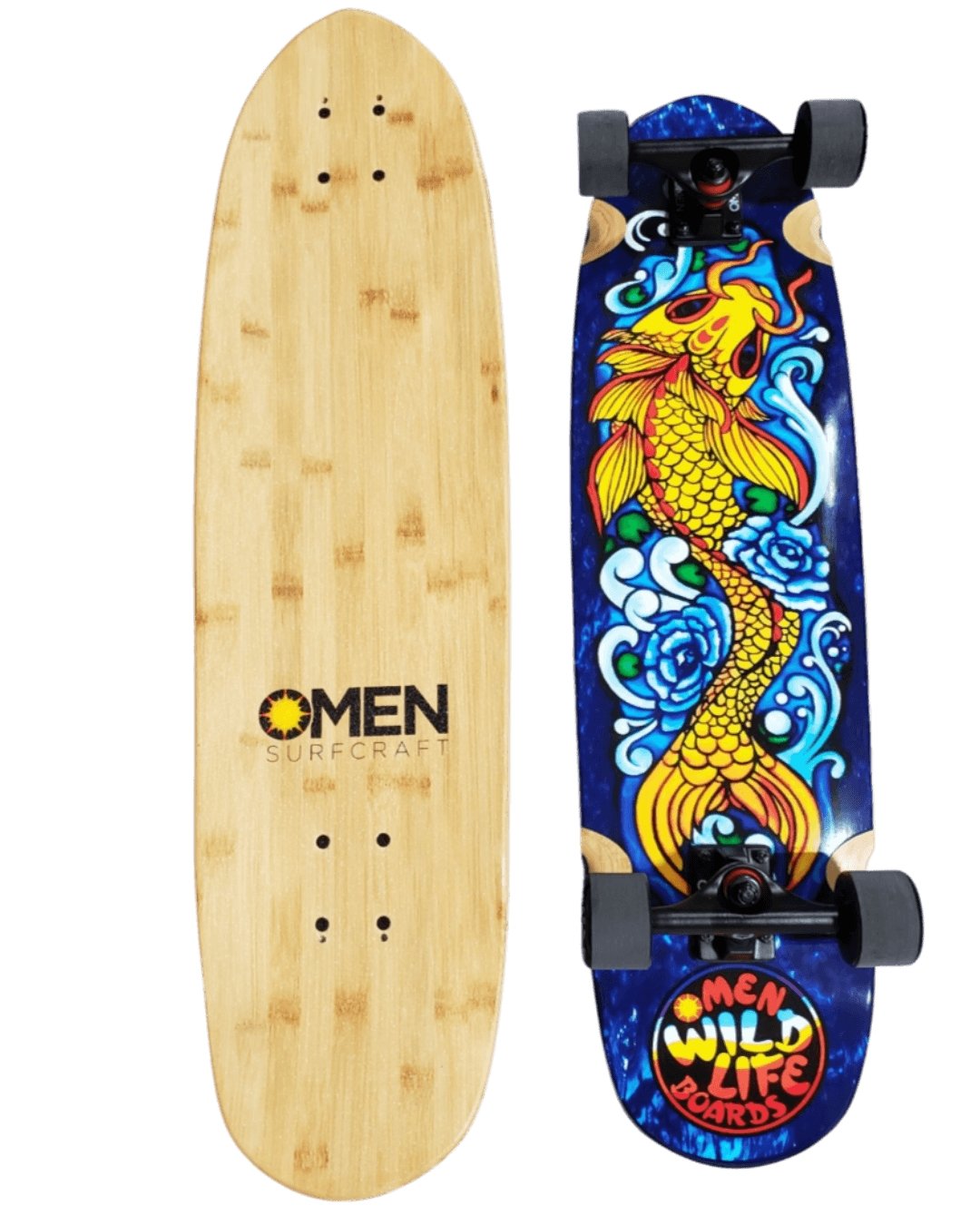 Omen: 33" Jinli Koi Longboard Skateboard Complete - MUIRSKATE