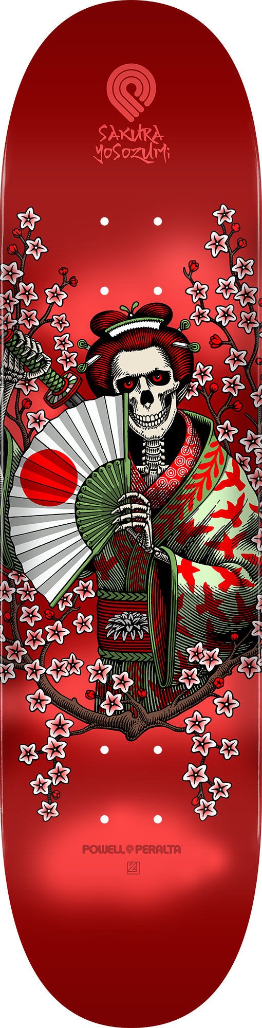Powell Peralta Yosozumi Samurai Skateboard Deck Red - Shape 243 K20 - 8.25 x 31.95 - MUIRSKATE