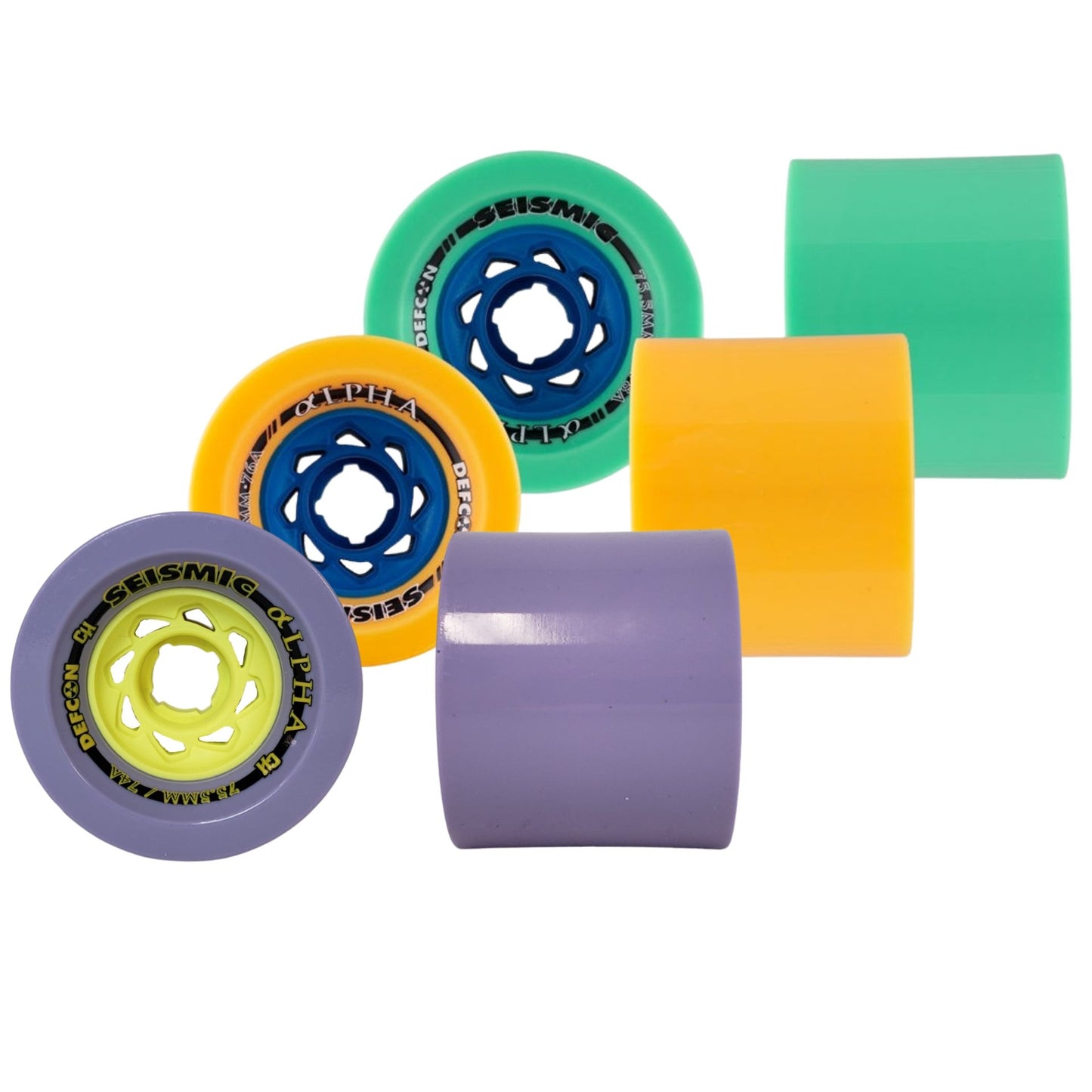 Seismic: 75.5mm Alpha DEFCON Longboard Skateboard Wheels - MUIRSKATE