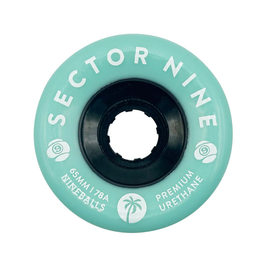 Sector 9: 65mm 78a Nineballs Longboard Skateboard Wheels (Aqua) - MUIRSKATE