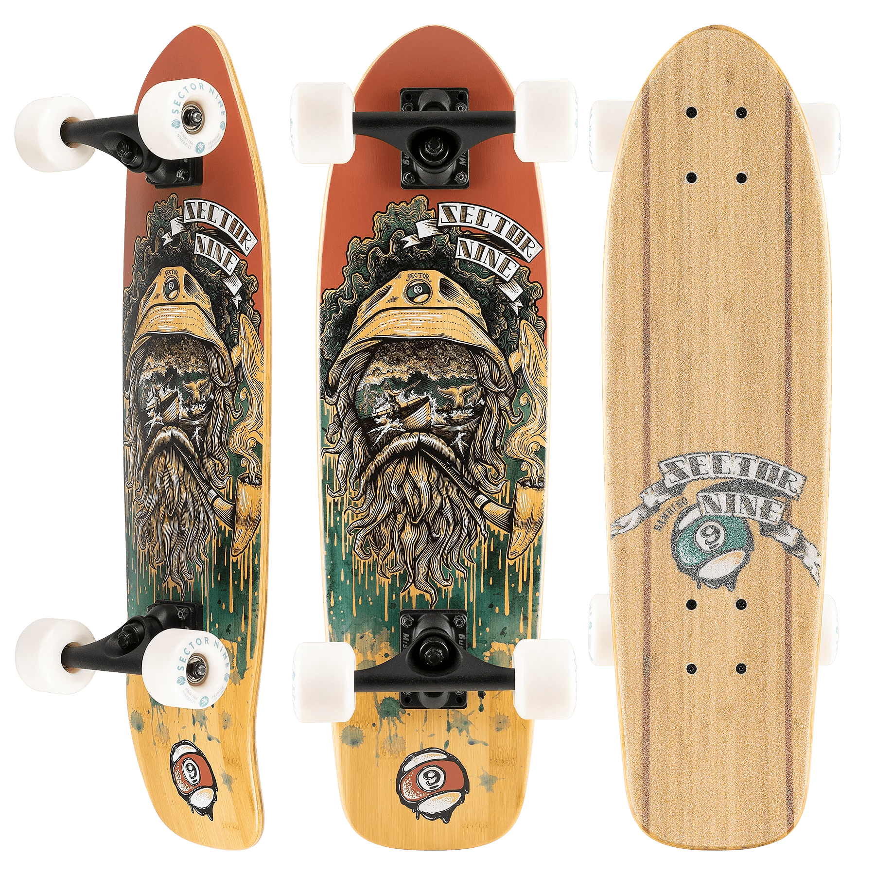 Sector 9: Bambino Skipper Longboard Skateboard Complete - MUIRSKATE