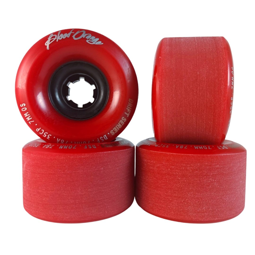 Blood Orange: 70mm Midnight Drift Series Longboard Wheels - MUIRSKATE