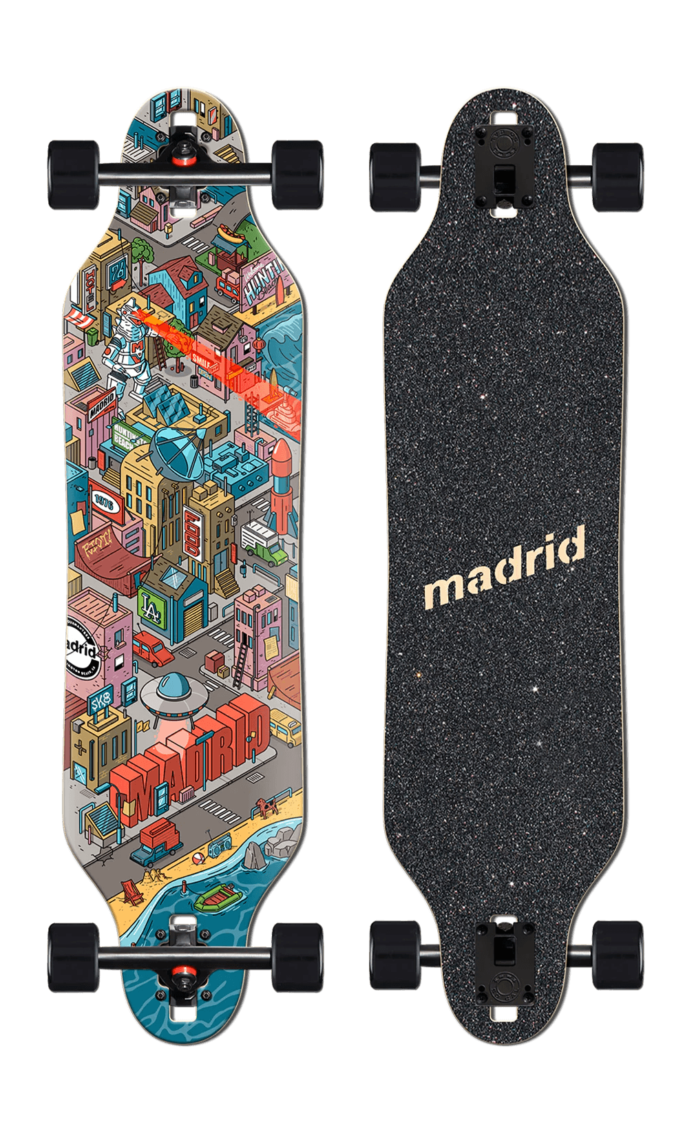MADRID: WEEZER 36" MADRID CITY Complete Longboard Skateboard - MUIRSKATE