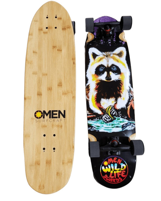 Omen: 33" Tico Racoon Longboard Skateboard Complete - MUIRSKATE